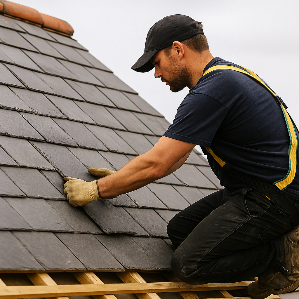 Flat roof replacement installation with felt roofing system