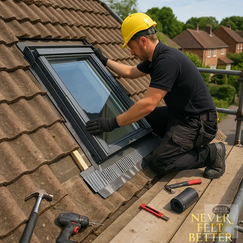 VELUX roof window installation and surrounding lead detailing on a Surrey property — Never Felt Better